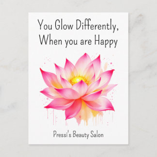 Carte Postale Citation de bonheur inspirant Rose Soin de soi 