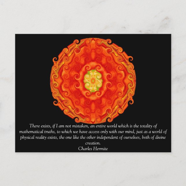 Carte Postale Citation de Charles Hermite sur les maths et la vé (Devant)