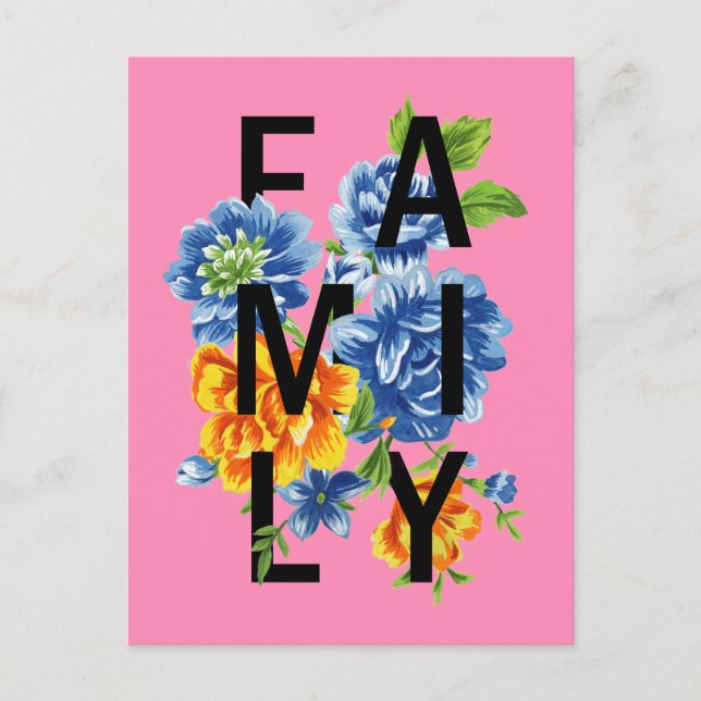 Carte Postale Citation de famille florale (Devant)