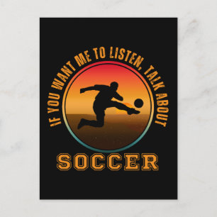Carte Postale Citation de football drôle silhouette vintage de j