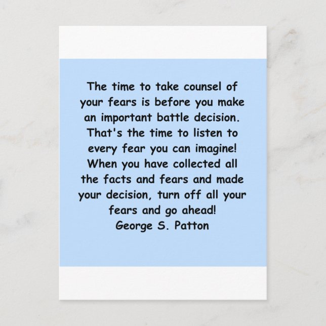 Carte Postale citation de george s patton (Devant)