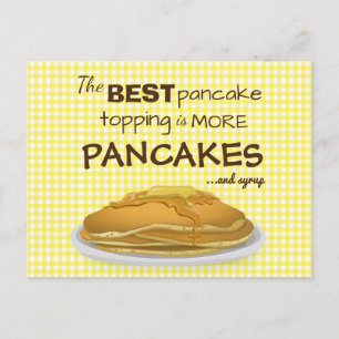 Carte Postale Citation de hachage de crêpes et sirop