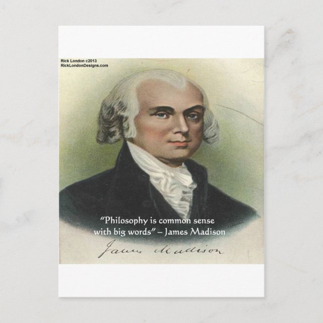 Carte Postale Citation de James Madison "Philosophie/Common Sens (Devant)