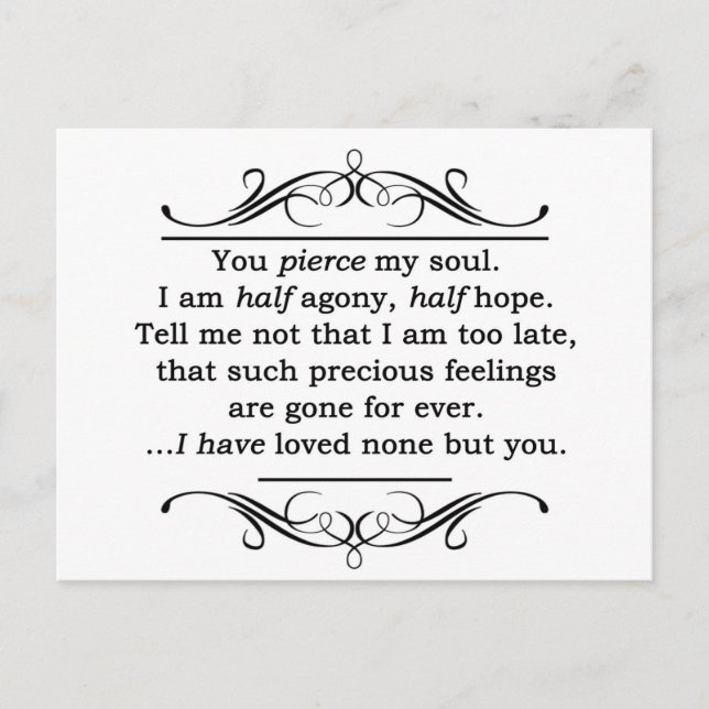 Carte Postale Citation de Jane Austen Persuasion (Devant)