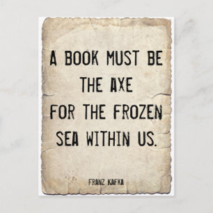 Carte Postale Citation de Kafka sur les livres
