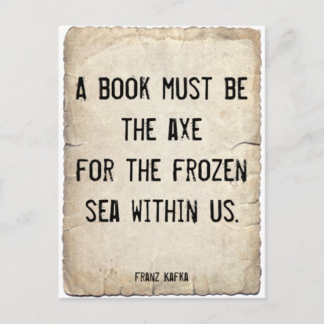 Carte Postale Citation de Kafka sur les livres (Devant)
