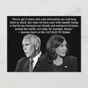 Carte Postale Citation de Kamala Harris lors du débat du VP