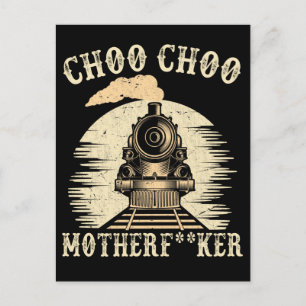 Carte Postale Citation de la ligne de chemin de fer Rude Locomot