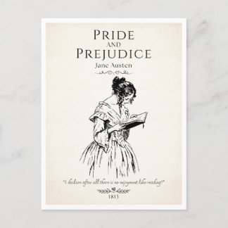 Carte Postale Citation de lecture Jane Austen de Lover
