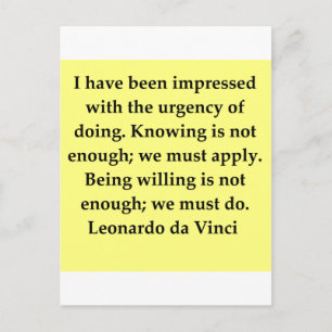 Carte Postale citation de leonardo da vinci