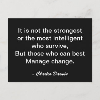 Carte Postale Citation de motivation de Charles Darwin sur la su