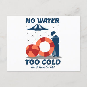 Carte Postale Citation de nageur - Pas d'eau trop froide pour un