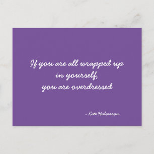 Carte Postale Citation de narcissisme violet et blanc