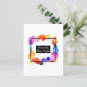 Carte Postale Citation de papier peint couleur éclaboussure pers