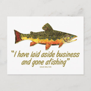 Carte Postale Citation de pêche Izaak Walton