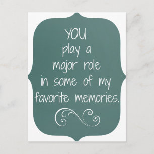 Carte Postale Citation de personnes spéciales et souvenirs favor