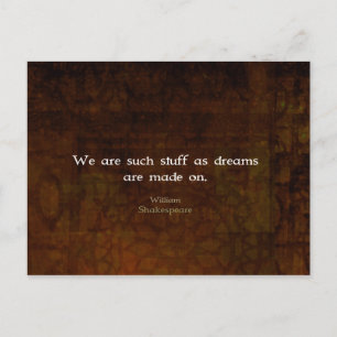 Carte Postale Citation de rêve inspirationnel William Shakespear