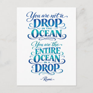 Carte Postale Citation de Rumi : Pas une goutte dans l'océan