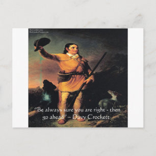 Carte Postale Citation de sagesse "Allez-y" de Davy Crocket