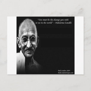 Carte Postale Citation de sagesse de Gandhi sois le changement