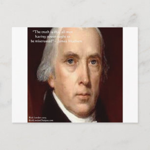 Carte Postale Citation de sagesse de James Madison "Méfiance env