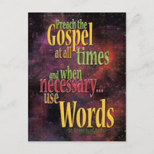 Carte Postale Citation de Saint François d'Assise
