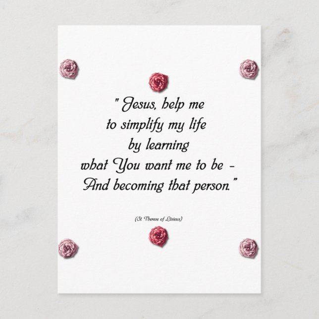 Carte Postale Citation de Saint Therese (Devant)