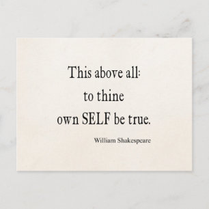 Carte Postale Citation De Shakespeare À Votre Propre Être De Vér