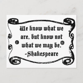 Carte Postale Citation de Shakespeare, Sachez ce que nous sommes