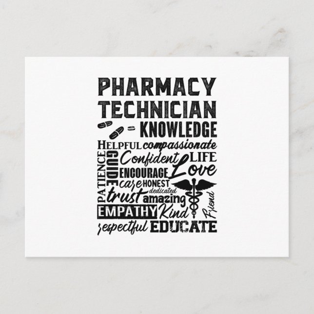 Carte Postale Citation de technicien en pharmacie Médecine Pharm (Devant)