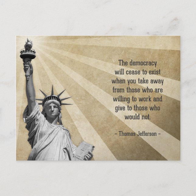 Carte Postale Citation de Thomas Jefferson (Devant)