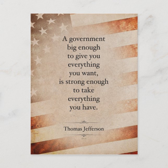 Carte Postale Citation de Thomas Jefferson (Devant)