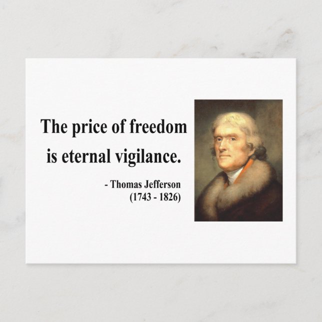 Carte Postale Citation de Thomas Jefferson 2c (Devant)