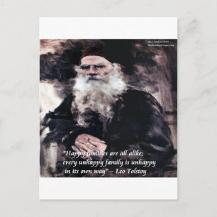 Carte Postale Citation de Tolstoi Anna Karenina Familles Heureus