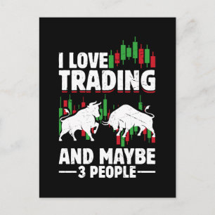 Carte Postale Citation de trading amusante Taureau & chandelier 