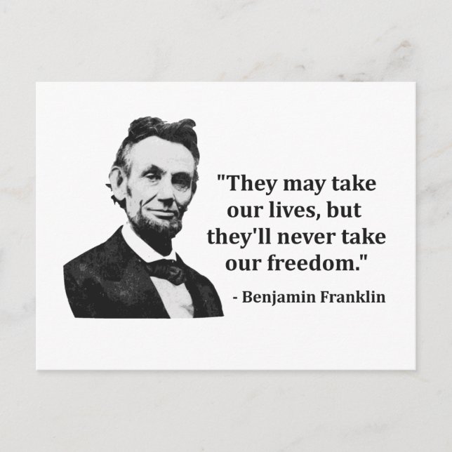 Carte Postale Citation de troll Abraham Lincoln (Devant)