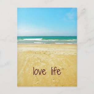 Carte Postale Citation de vie d'amour avec scène de plage