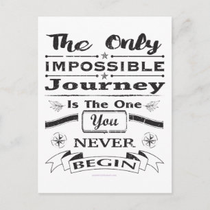 Carte Postale Citation De Voyage Impossible Sombre