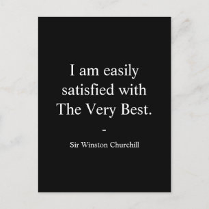 Carte Postale Citation de Winston Churchill ; La Toute Meilleure