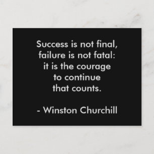 Carte Postale Citation de Winston Churchill ; succès