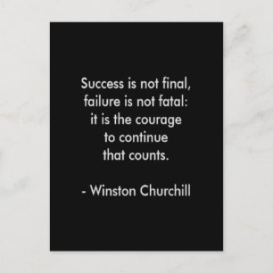 Carte Postale Citation de Winston Churchill ; succès