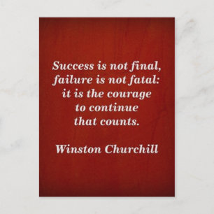 Carte Postale Citation de Winston Churchill ; Succès