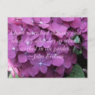 Carte Postale Citation d'hortensia et de jardinage