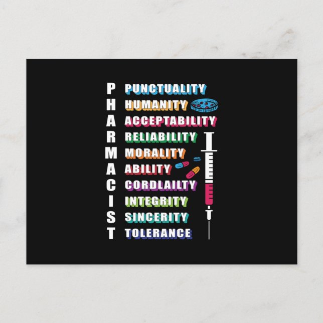 Carte Postale Citation du pharmacien Technicien en pharmacie Pha (Devant)