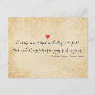 Carte Postale Citation du poème Edmund Spenser