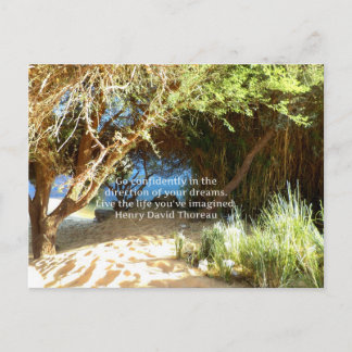 Carte Postale Citation du rêve motivationnel Henry David Thoreau
