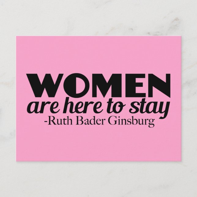 Carte Postale Citation féministe de Ruth Bader Ginsburg (Devant)