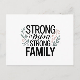 Carte Postale Citation Florale Maman Forte Famille Forte