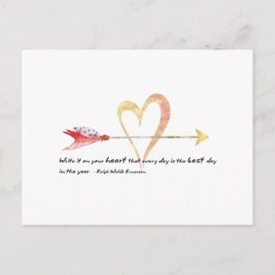 Carte Postale Citation Heart Emerson