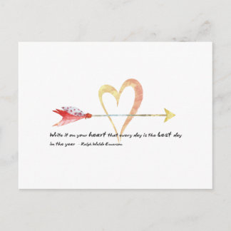 Carte Postale Citation Heart Emerson